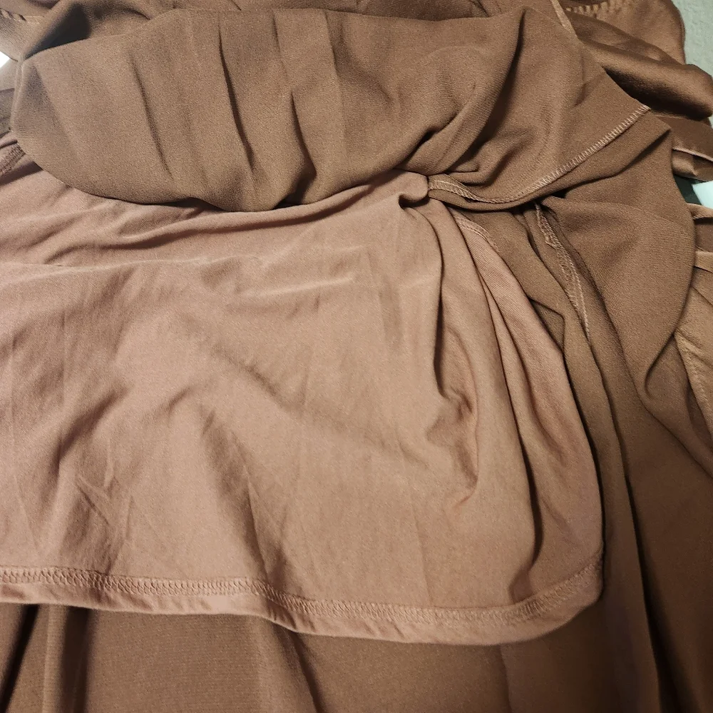 Baltic Born Sicily Satin Double Slit Maxi Dress in Rosy Brown NWOT - Picture 13 of 13